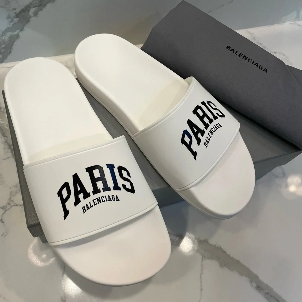 BALENCIAGA Womens Cities Pool Slide Sandals 9 B/39 EU - Picture 11 of 14